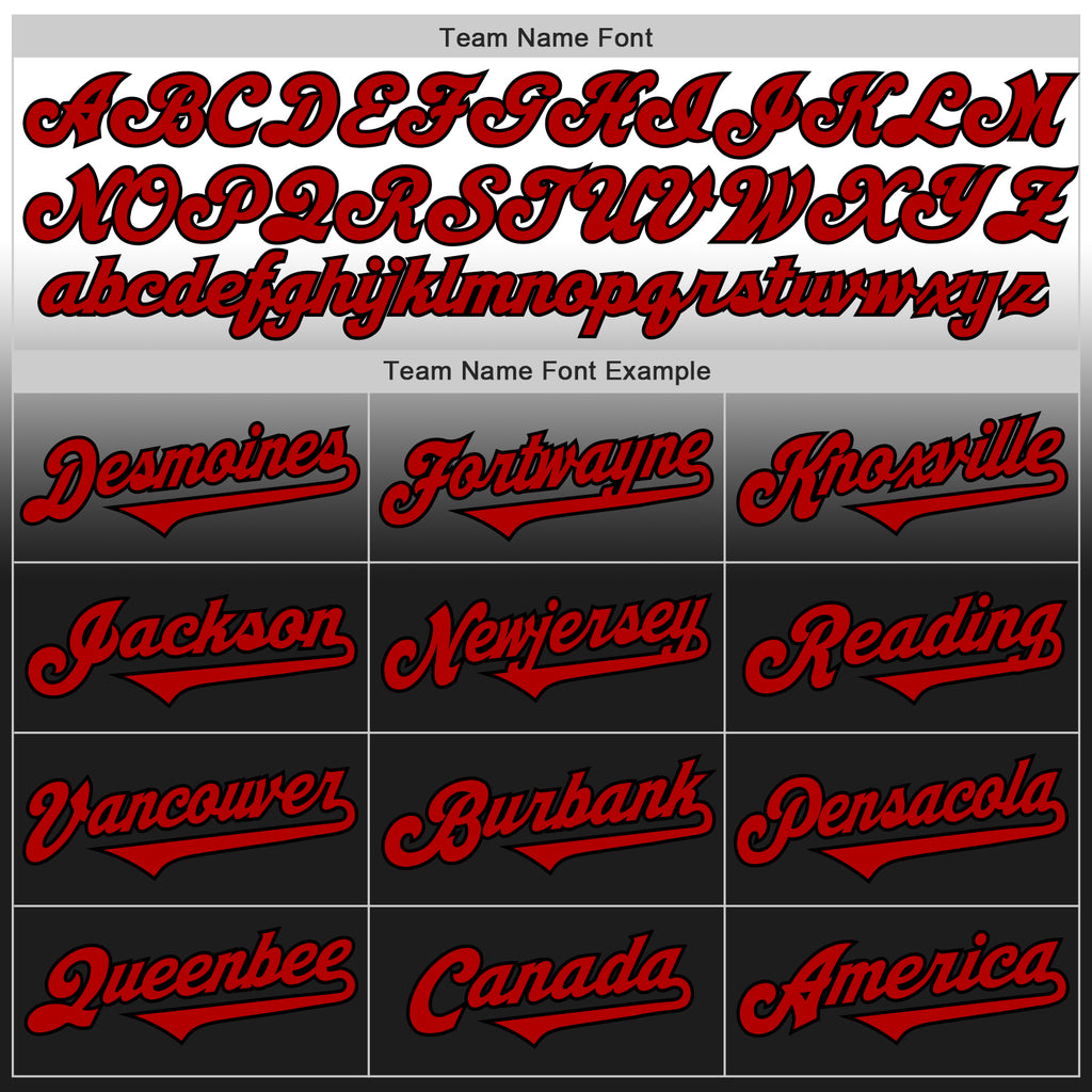 Custom White Red-Black Authentic Fade Fashion Baseball Jersey