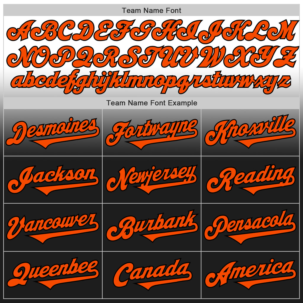 Custom White Orange-Black Authentic Fade Fashion Baseball Jersey
