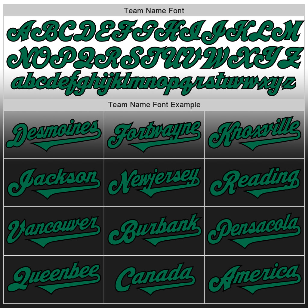Custom White Kelly Green-Black Authentic Fade Fashion Baseball Jersey
