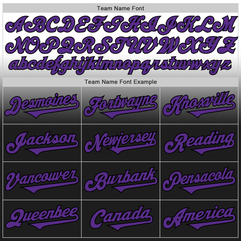 Custom White Purple-Black Authentic Fade Fashion Baseball Jersey
