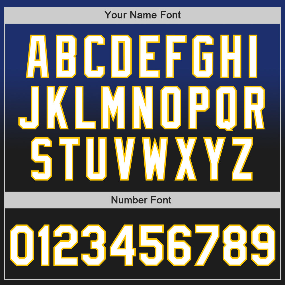 Custom Royal Black-Yellow Authentic Fade Fashion Baseball Jersey