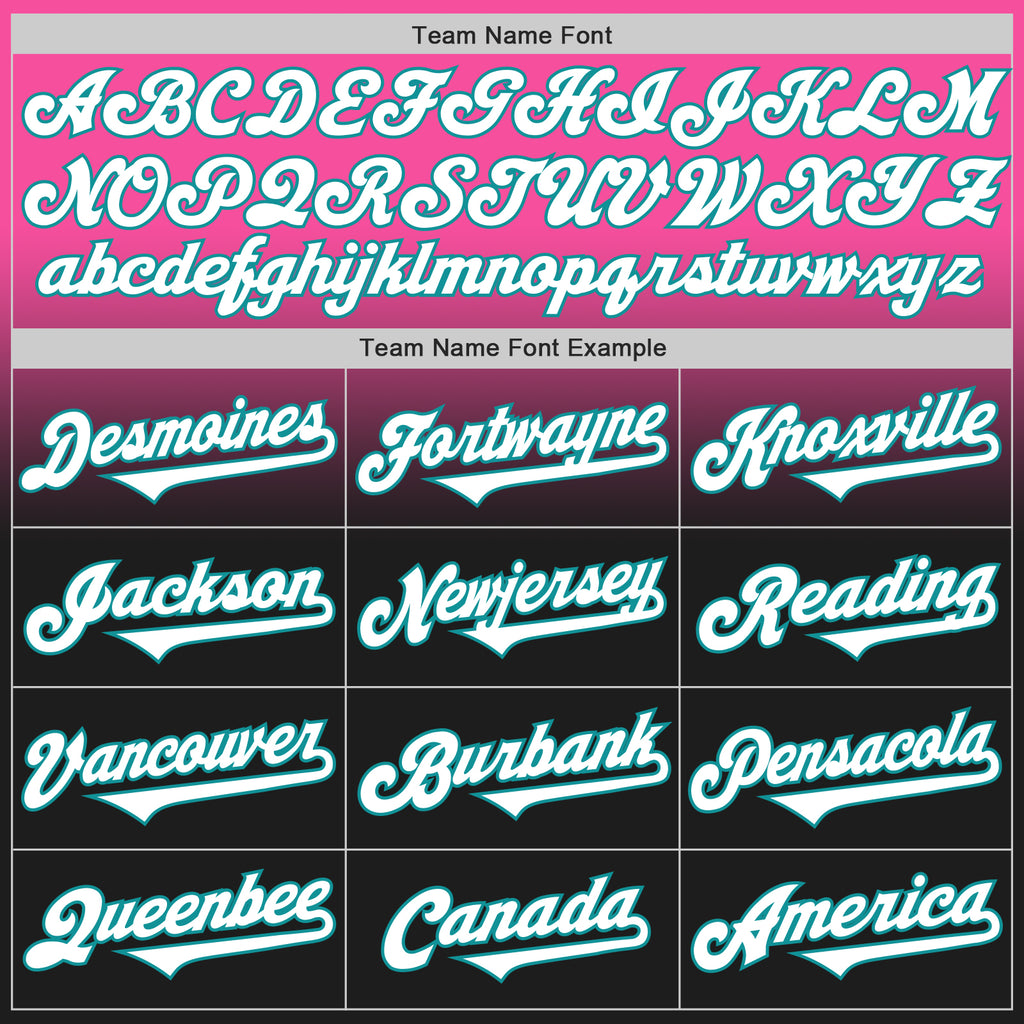Custom Pink Black-Teal Authentic Fade Fashion Baseball Jersey