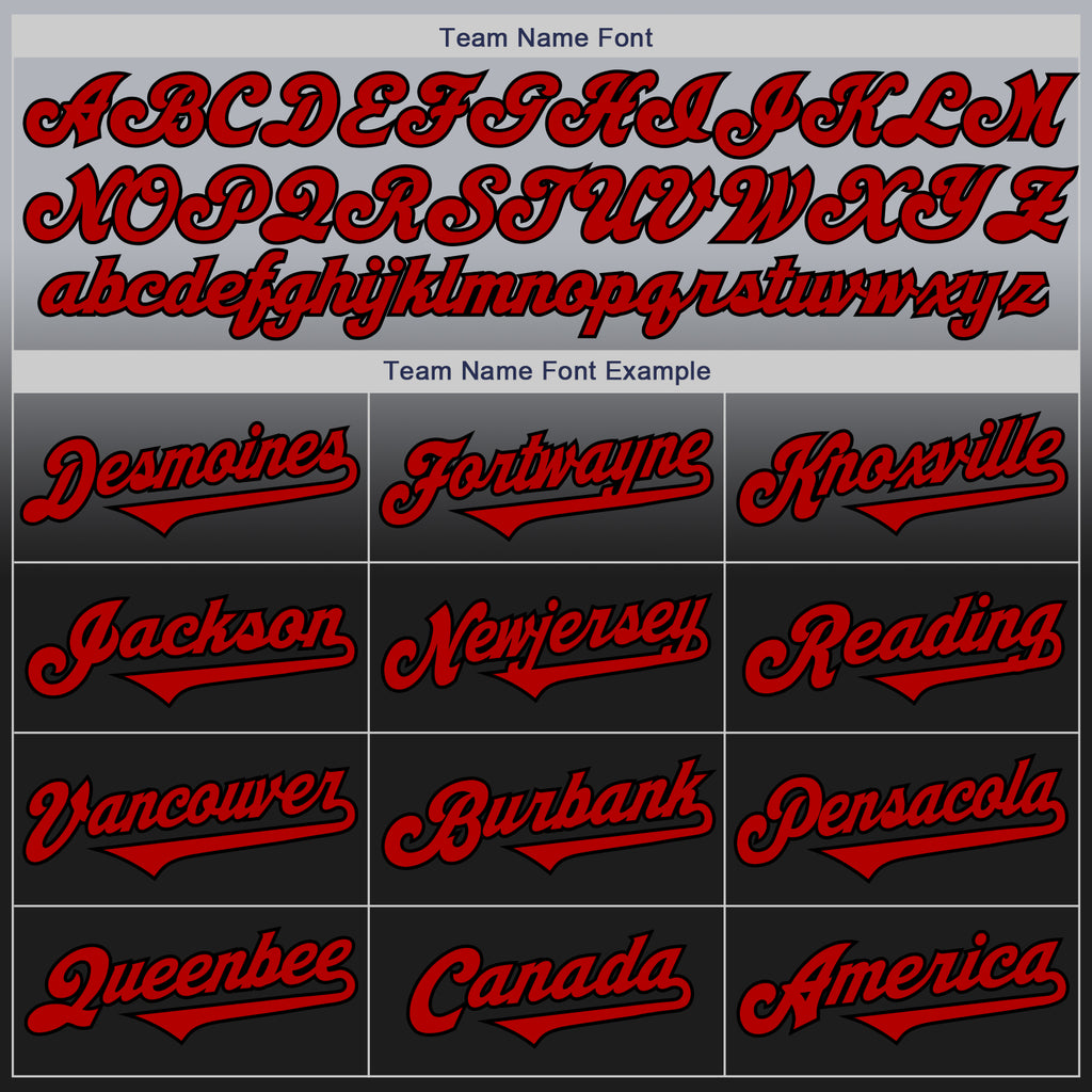 Custom Gray Red-Black Authentic Fade Fashion Baseball Jersey
