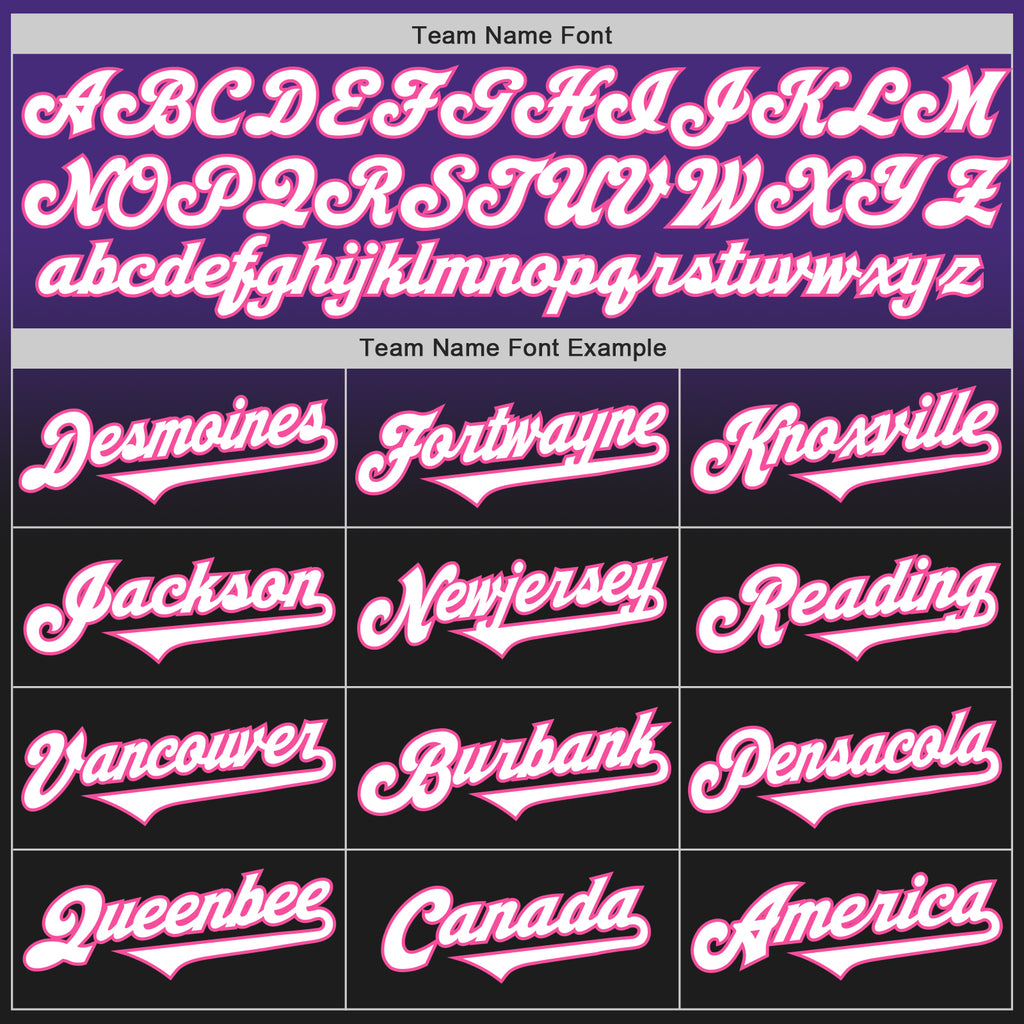 Custom Purple Black-Pink Authentic Fade Fashion Baseball Jersey