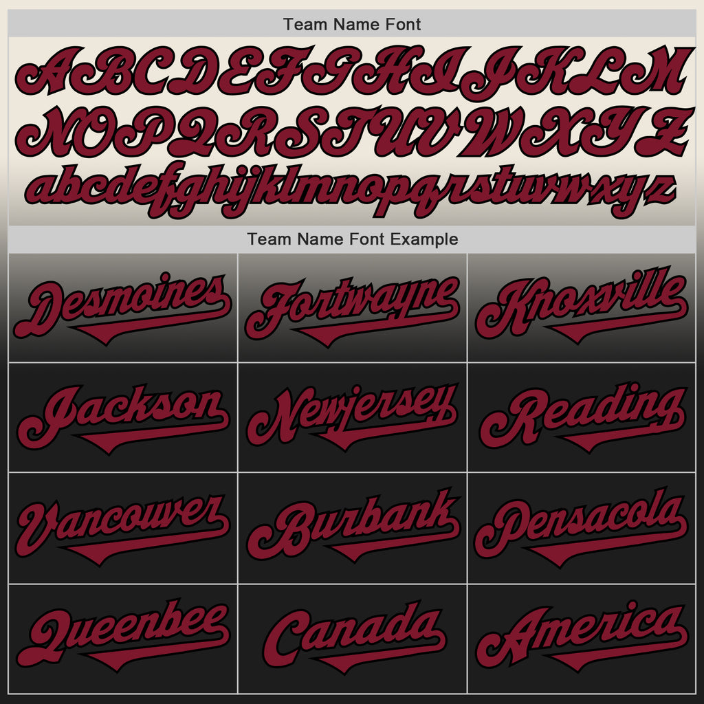 Custom Cream Crimson-Black Authentic Fade Fashion Baseball Jersey