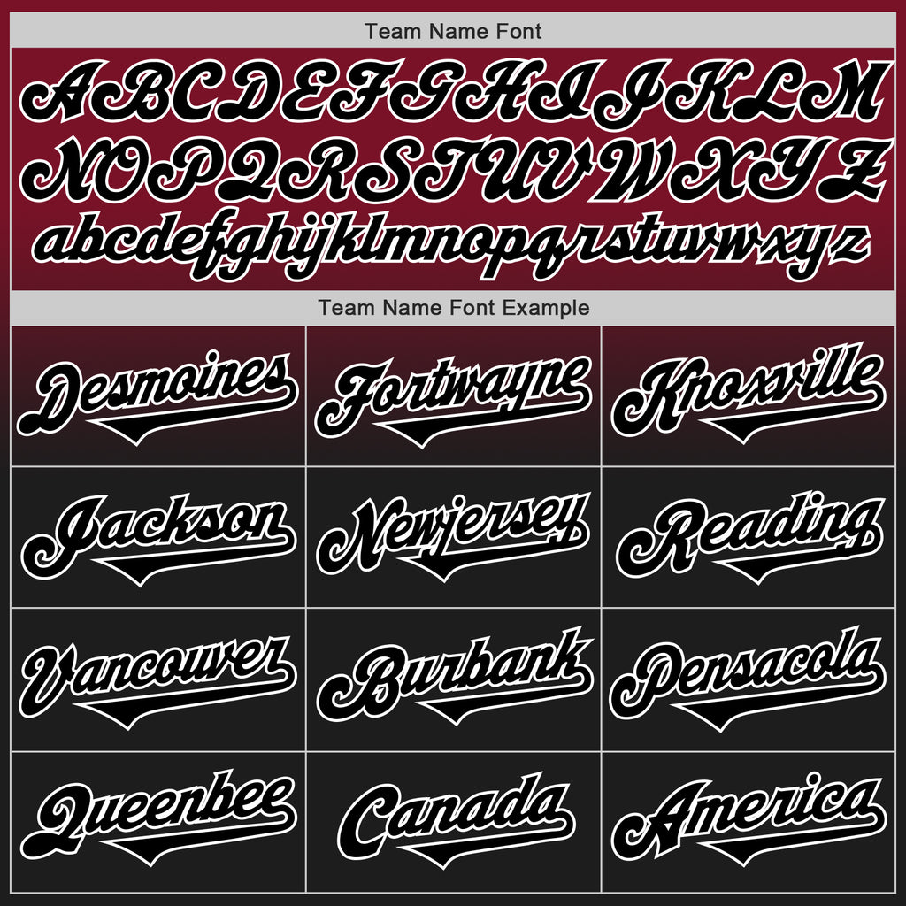 Custom Crimson Black-White Authentic Fade Fashion Baseball Jersey