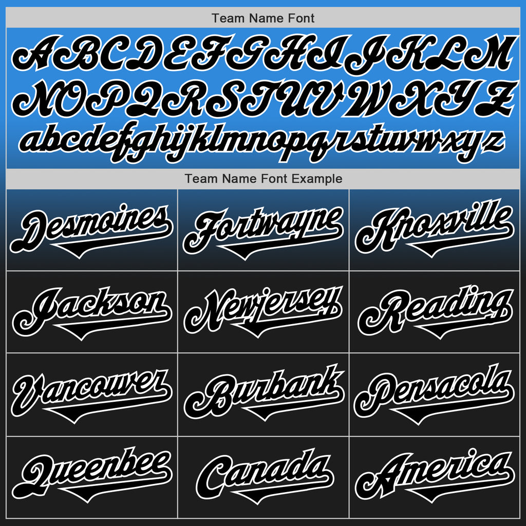 Custom Electric Blue Black-White Authentic Fade Fashion Baseball Jersey