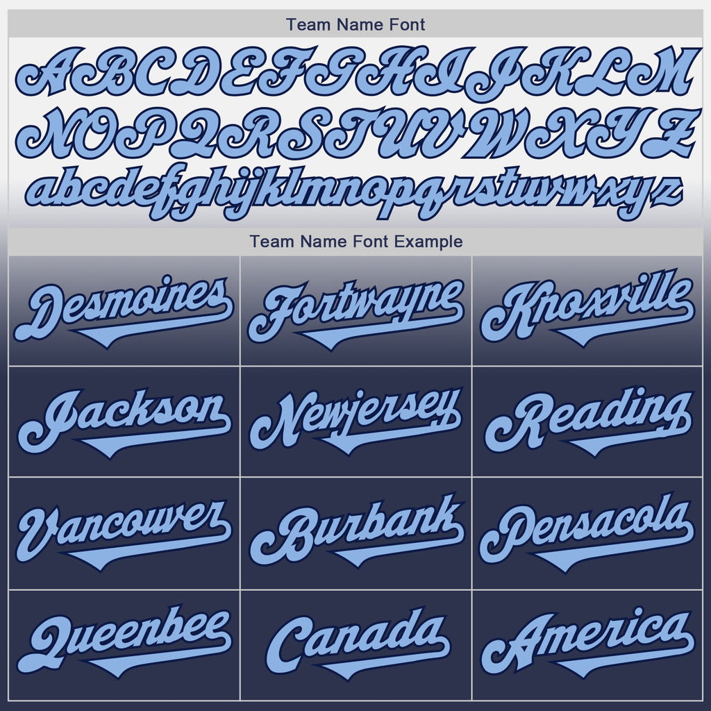 Custom White Light Blue-Navy Authentic Fade Fashion Baseball Jersey