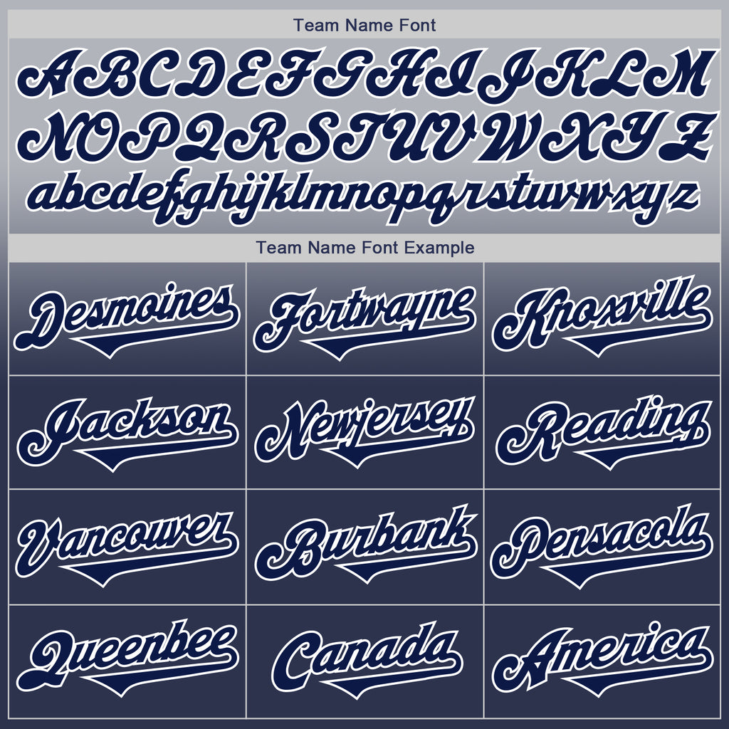 Custom Gray Navy-White Authentic Fade Fashion Baseball Jersey