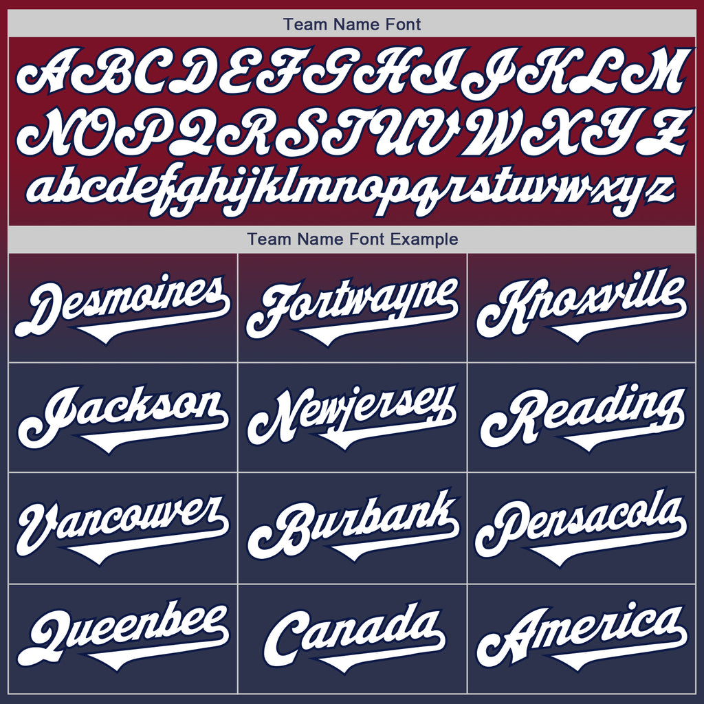 Custom Crimson White-Navy Authentic Fade Fashion Baseball Jersey