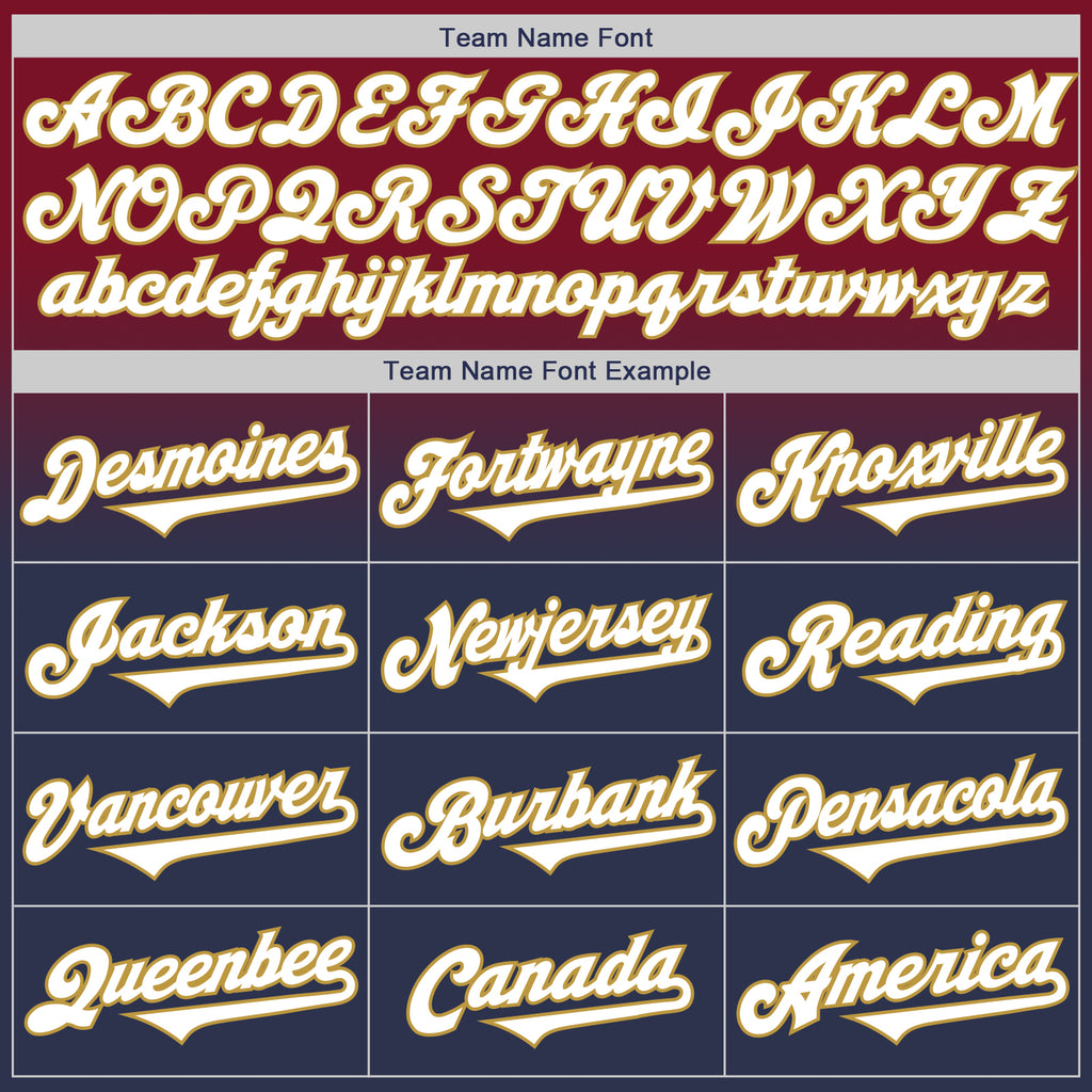 Custom Crimson Navy-Old Gold Authentic Fade Fashion Baseball Jersey