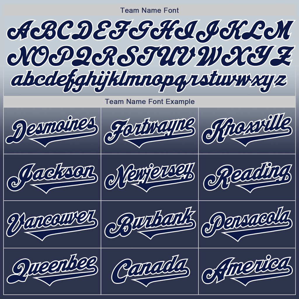 Custom Silver Navy-White Authentic Fade Fashion Baseball Jersey