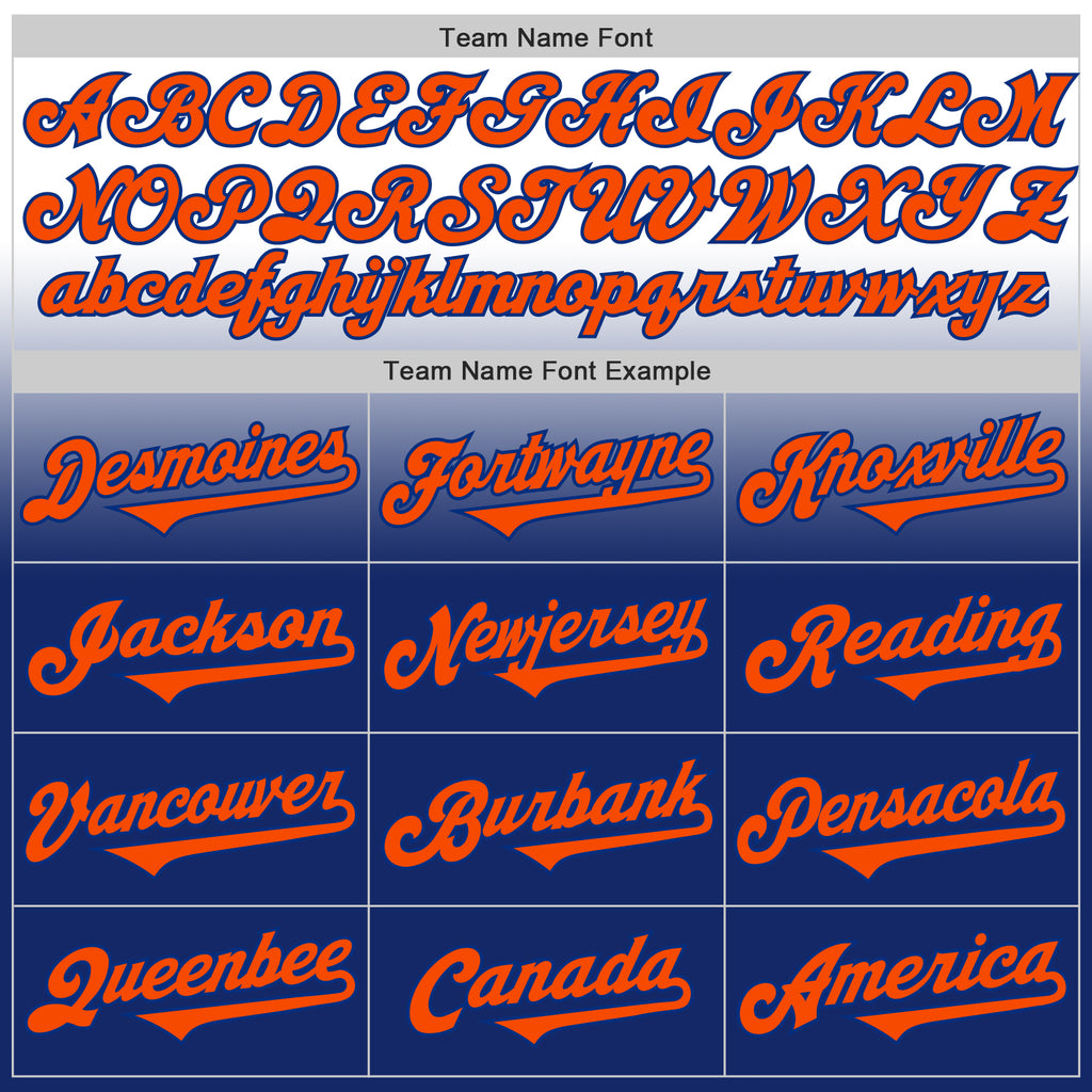 Custom White Orange-Royal Authentic Fade Fashion Baseball Jersey