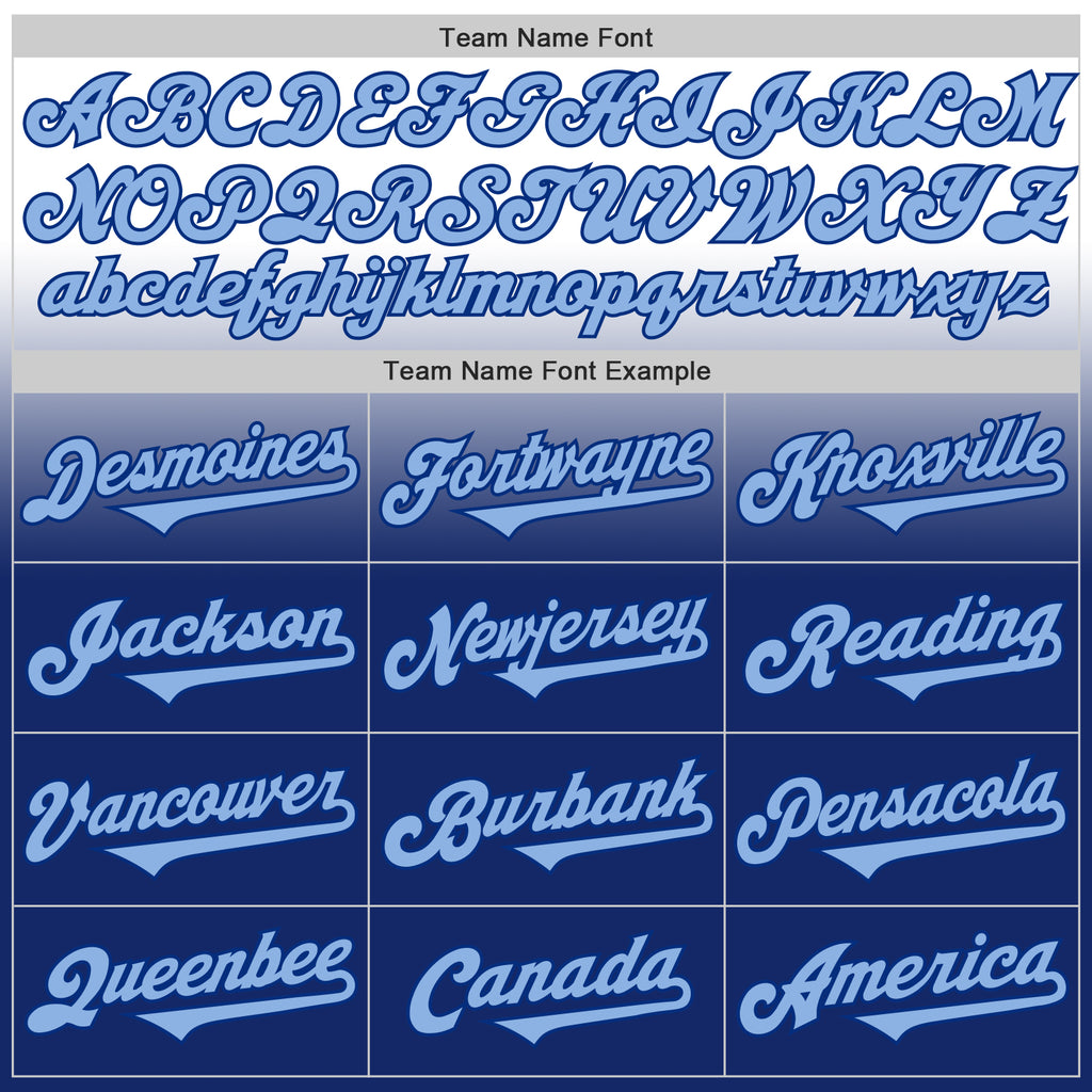 Custom White Light Blue-Royal Authentic Fade Fashion Baseball Jersey