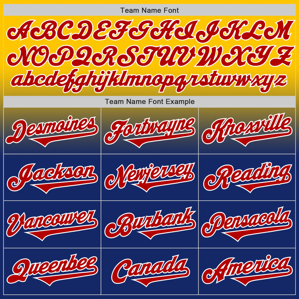 Custom Yellow Red Royal-White Authentic Fade Fashion Baseball Jersey