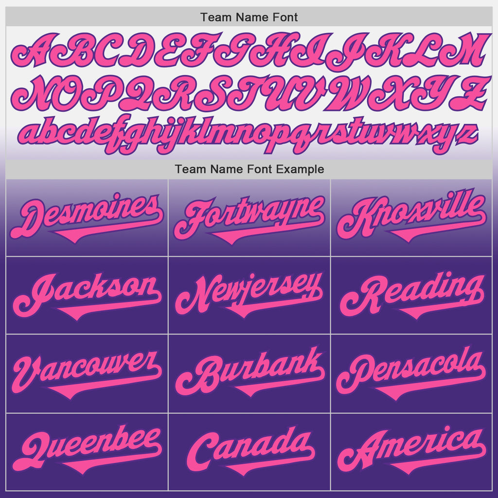 Custom White Pink-Purple Authentic Fade Fashion Baseball Jersey