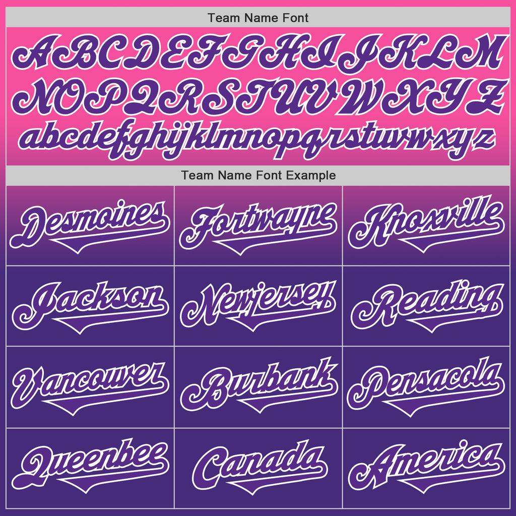 Custom Pink Purple-White Authentic Fade Fashion Baseball Jersey