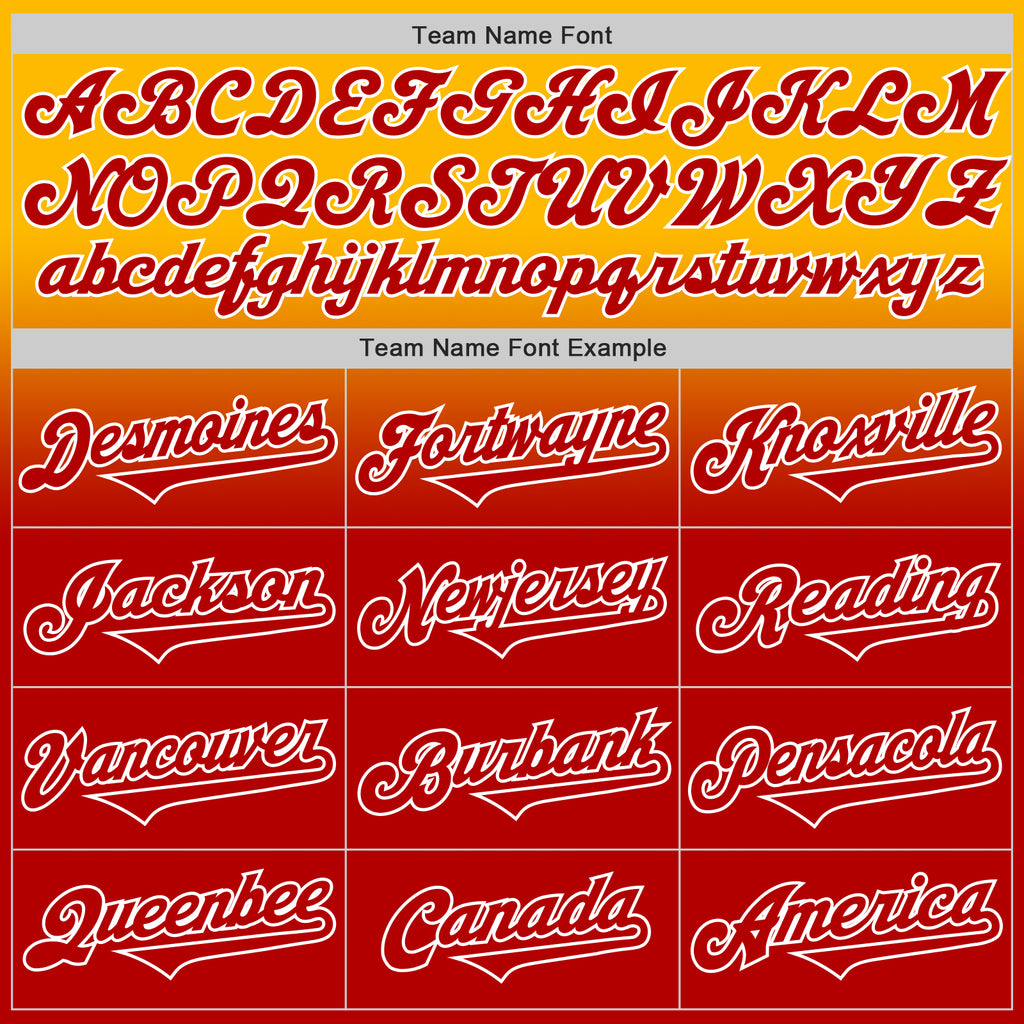 Custom Gold Red-White Authentic Fade Fashion Baseball Jersey