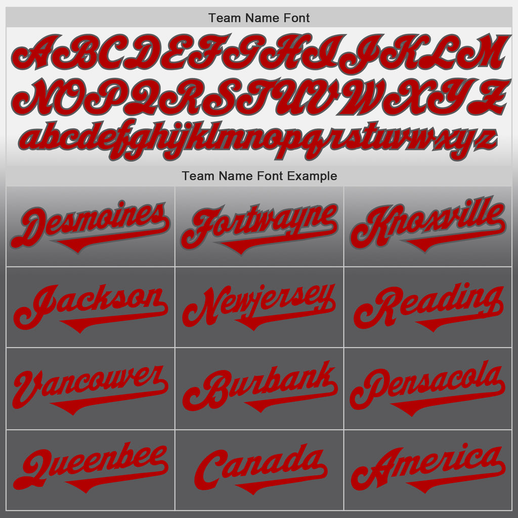 Custom White Red-Steel Gray Authentic Fade Fashion Baseball Jersey
