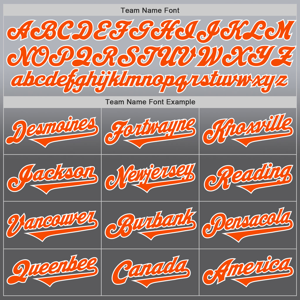 Custom Gray Orange Steel Gray-White Authentic Fade Fashion Baseball Jersey