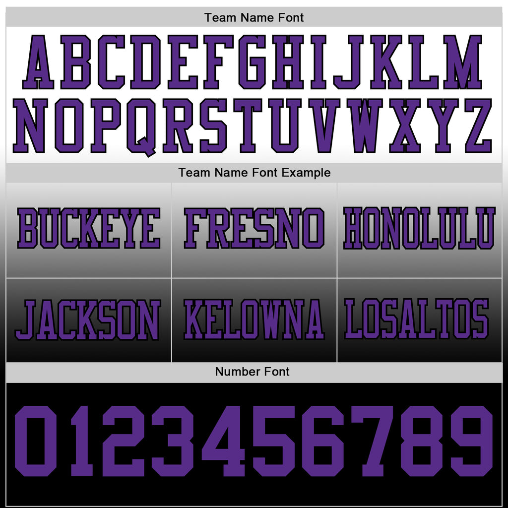 Custom White Purple-Black Mesh Authentic Fade Fashion Football Jersey