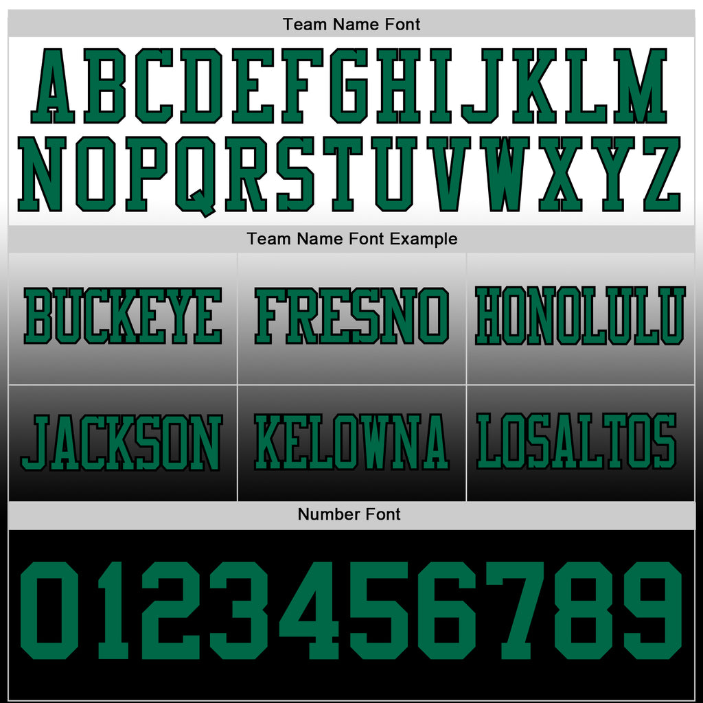 Custom White Kelly Green-Black Mesh Authentic Fade Fashion Football Jersey