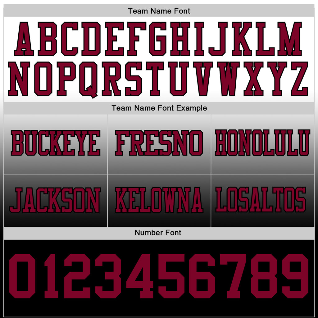 Custom White Maroon-Black Mesh Authentic Fade Fashion Football Jersey