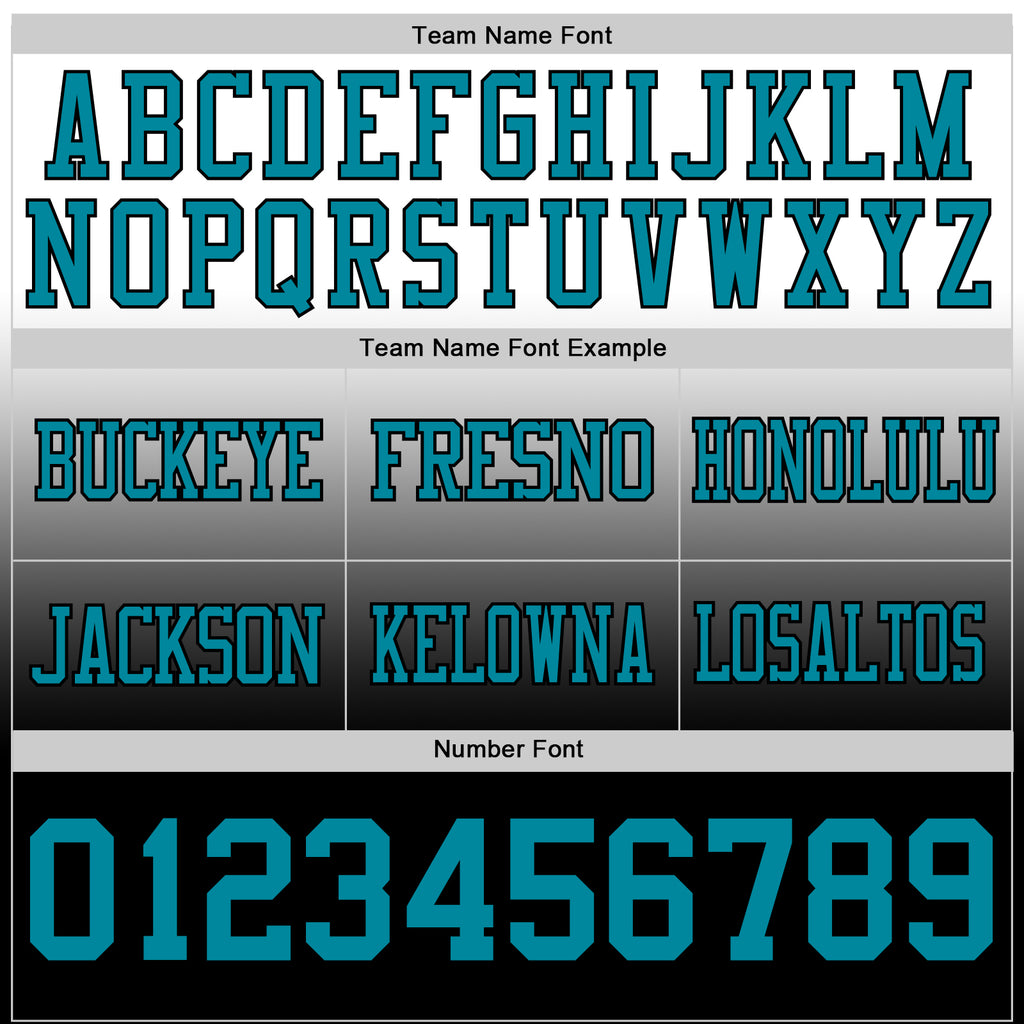 Custom White Teal-Black Mesh Authentic Fade Fashion Football Jersey