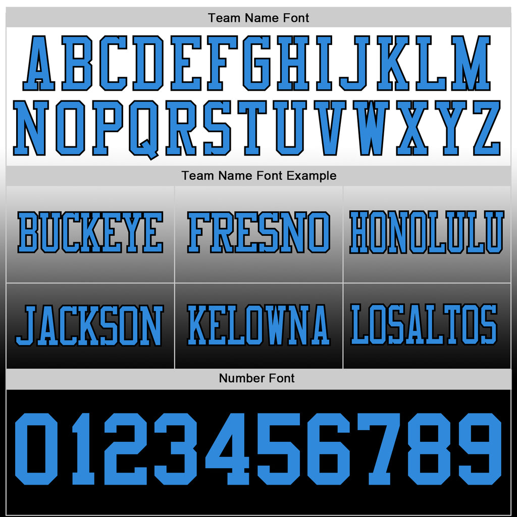 Custom White Powder Blue-Black Mesh Authentic Fade Fashion Football Jersey