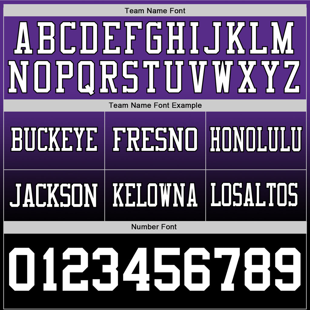 Custom Purple White-Black Authentic Fade Fashion Football Jersey