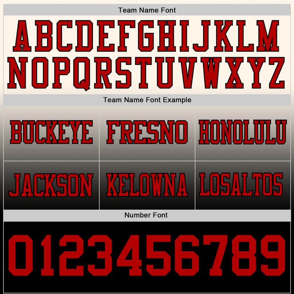 Custom Cream Red-Black Authentic Fade Fashion Football Jersey