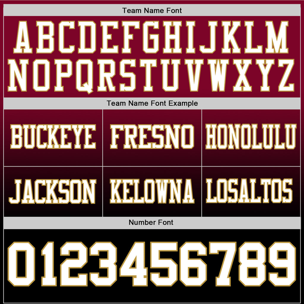 Custom Maroon White Black-Old Gold Authentic Fade Fashion Football Jersey