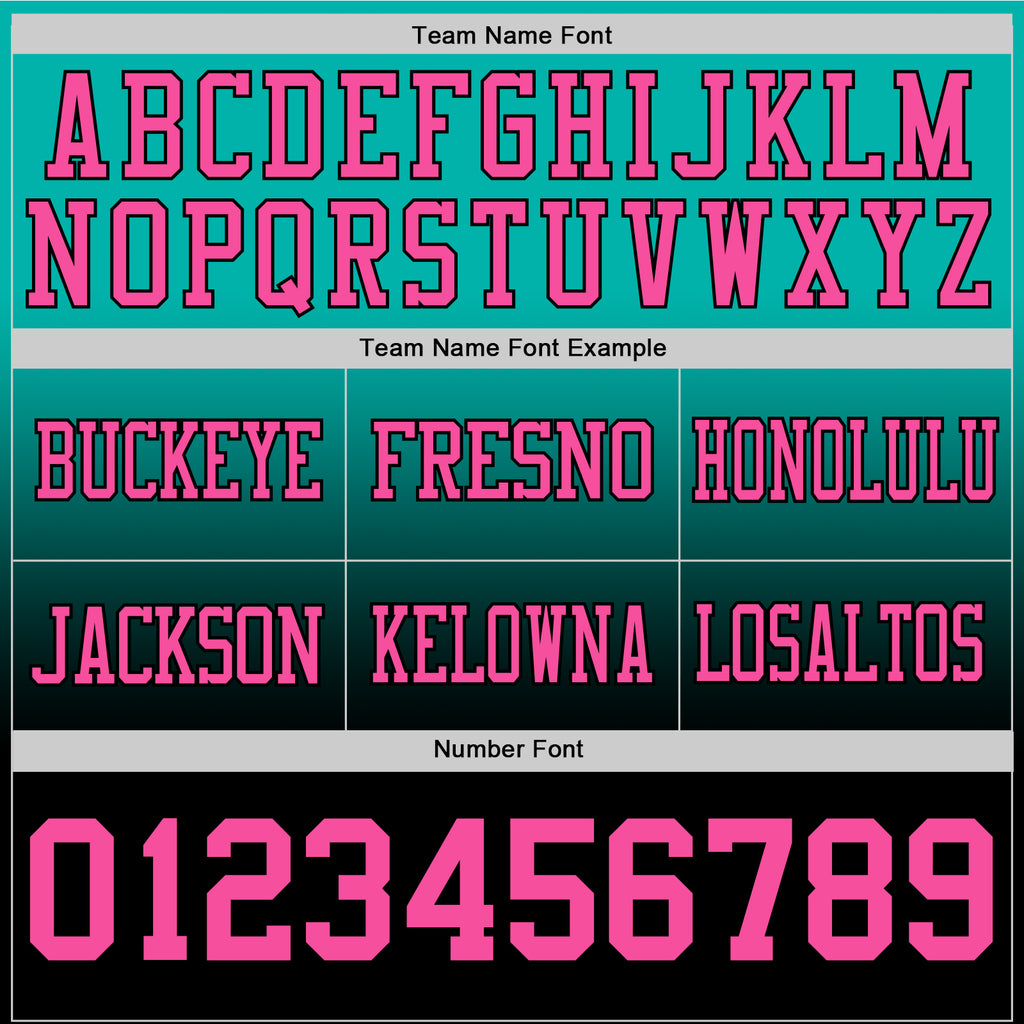 Custom Aqua Pink-Black Mesh Authentic Fade Fashion Football Jersey