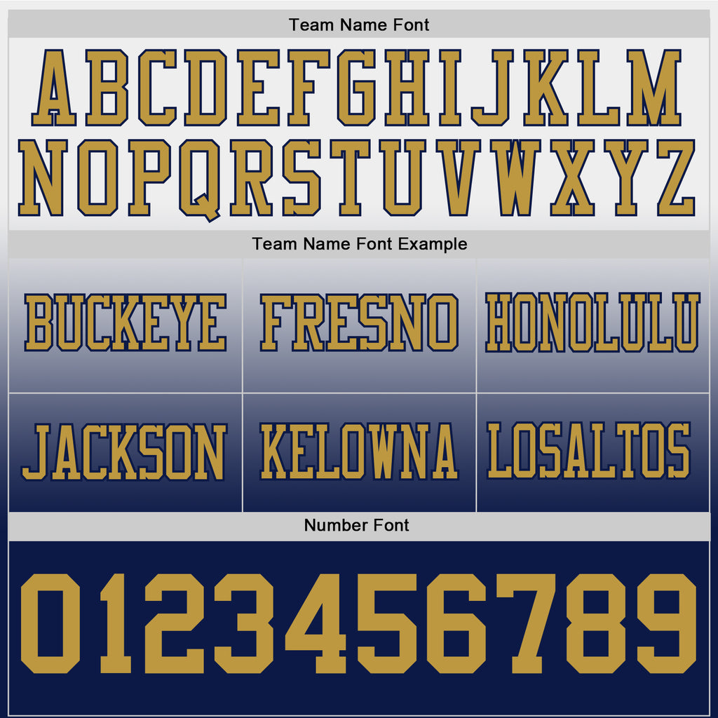 Custom White Old Gold-Navy Mesh Authentic Fade Fashion Football Jersey
