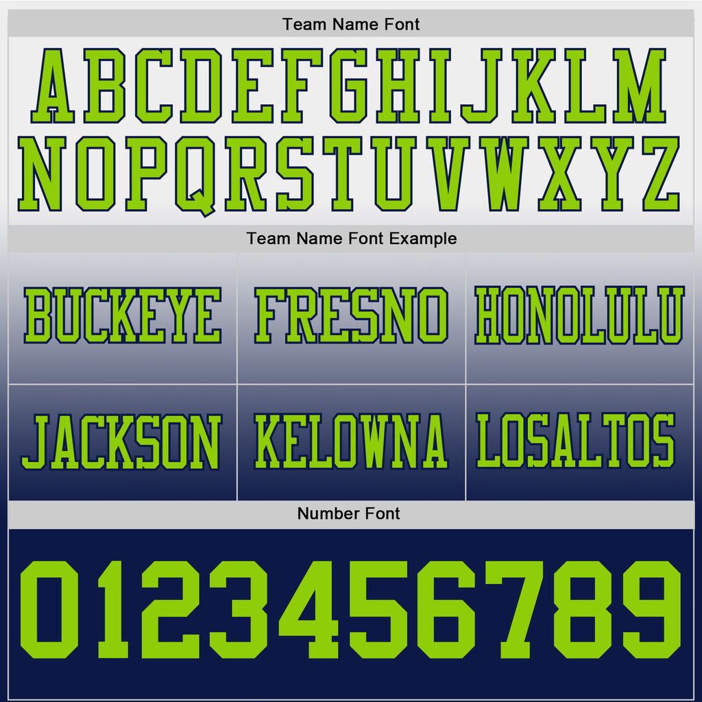 Custom White Neon Green-Navy Mesh Authentic Fade Fashion Football Jersey