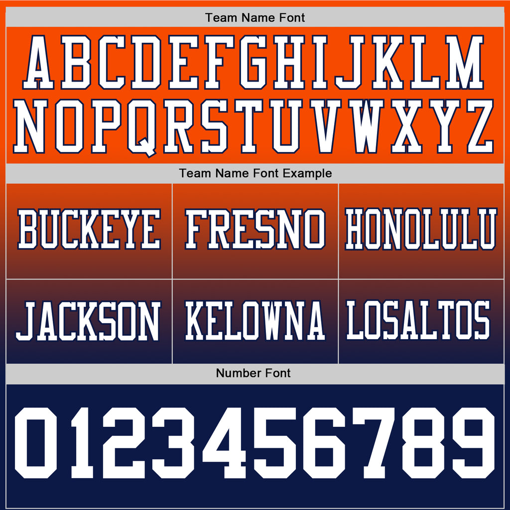Custom Orange White-Navy Mesh Authentic Fade Fashion Football Jersey