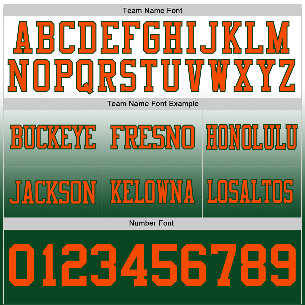 Custom White Orange-Green Mesh Authentic Fade Fashion Football Jersey