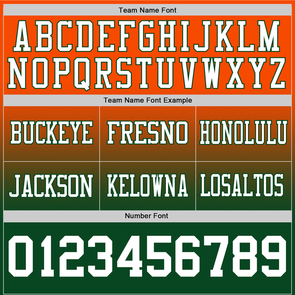 Custom Orange White-Green Mesh Authentic Fade Fashion Football Jersey