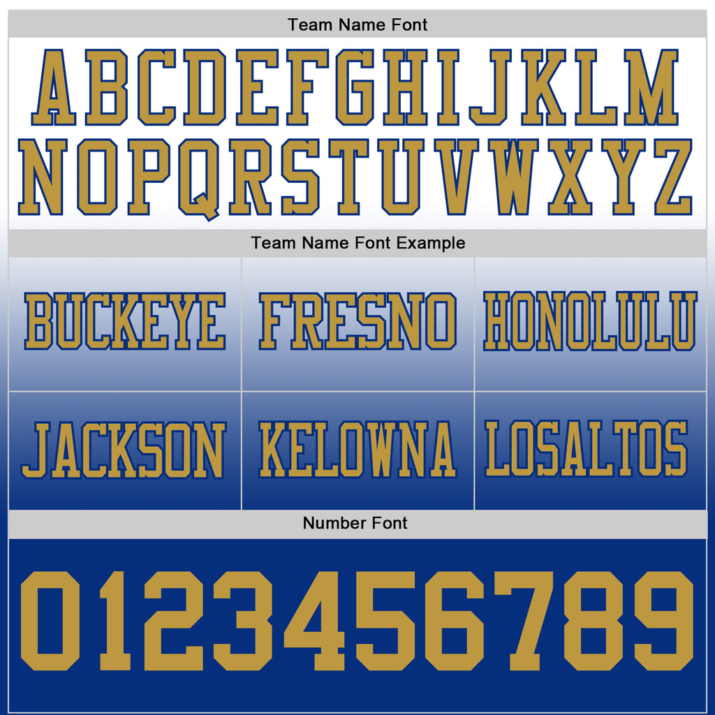 Custom White Old Gold-Royal Authentic Fade Fashion Football Jersey