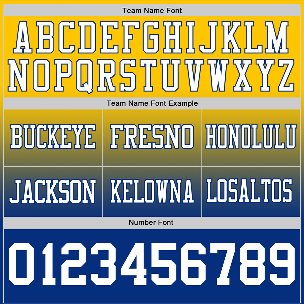 Custom Yellow White-Royal Authentic Fade Fashion Football Jersey