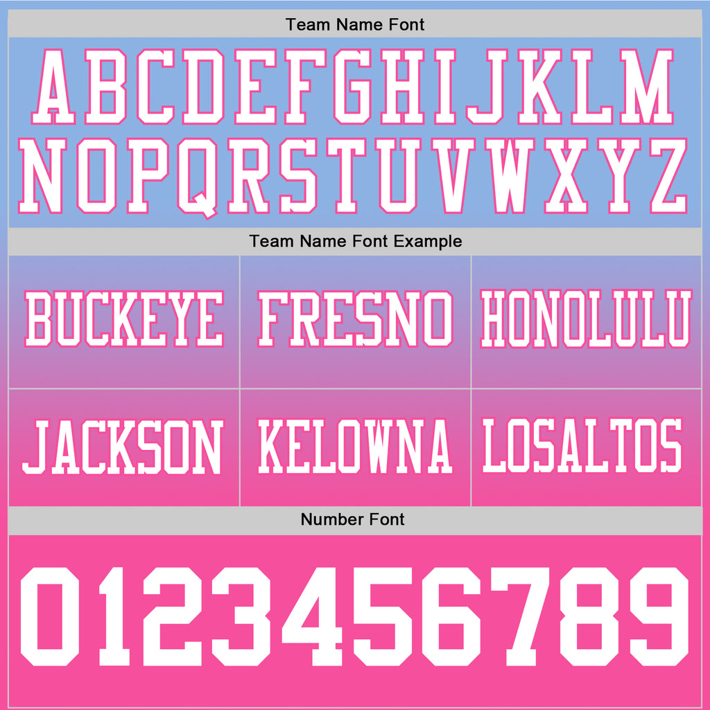Custom Light Blue White-Pink Authentic Fade Fashion Football Jersey