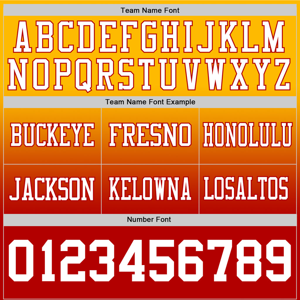 Custom Gold White-Red Authentic Fade Fashion Football Jersey
