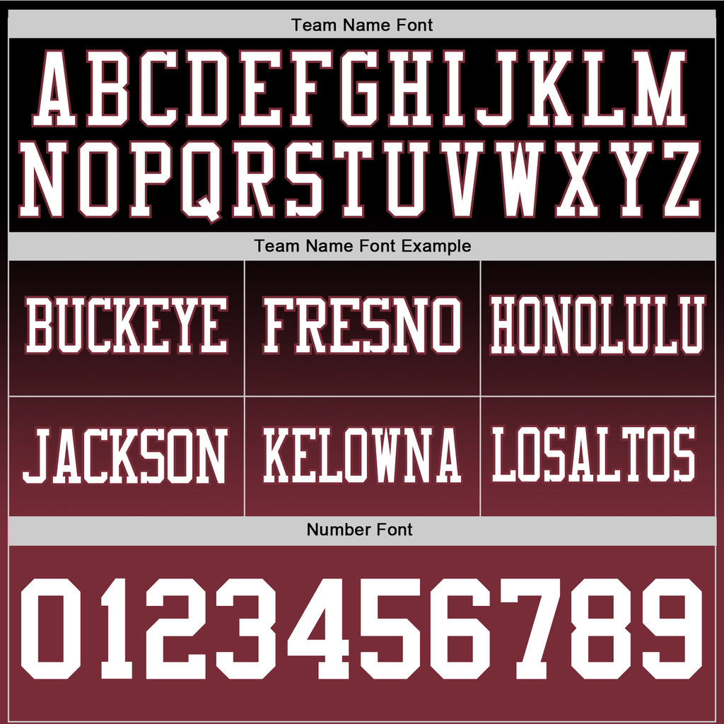 Custom Black White-Burgundy Authentic Fade Fashion Football Jersey