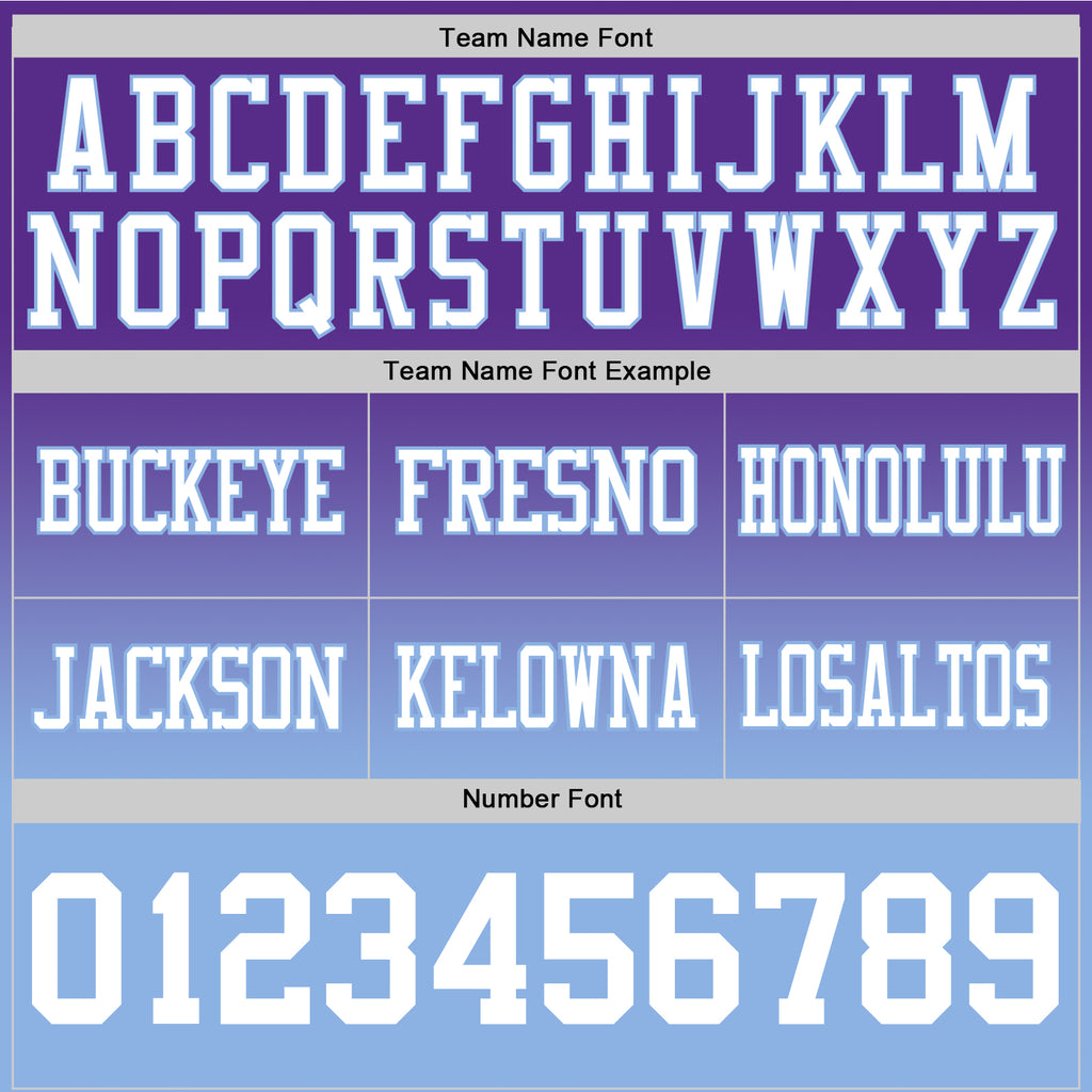 Custom Purple White-Light Blue Authentic Fade Fashion Football Jersey