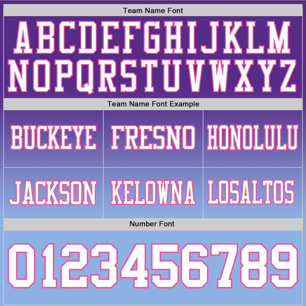Custom Purple White Light Blue-Pink Authentic Fade Fashion Football Jersey