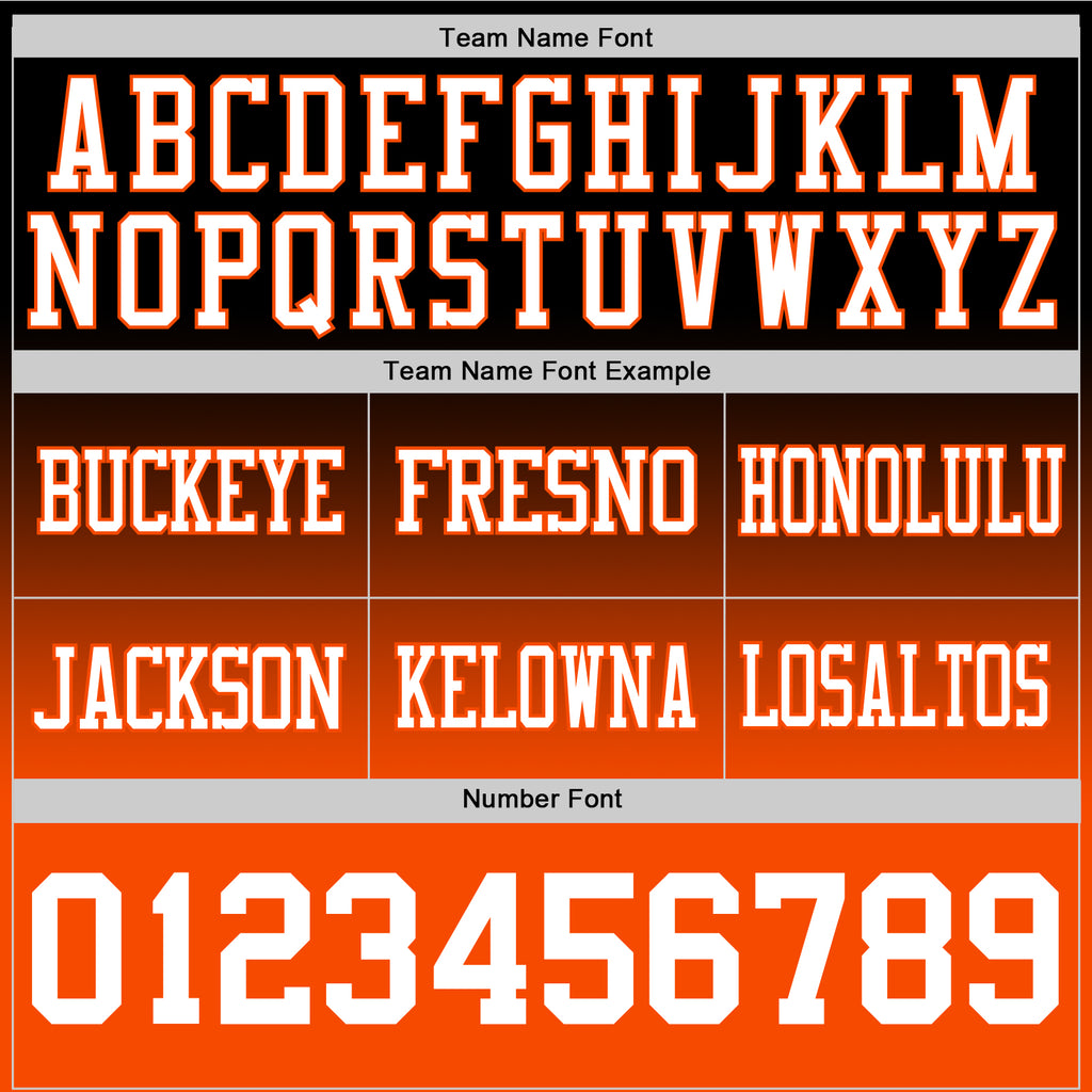 Custom Black White-Orange Authentic Fade Fashion Football Jersey