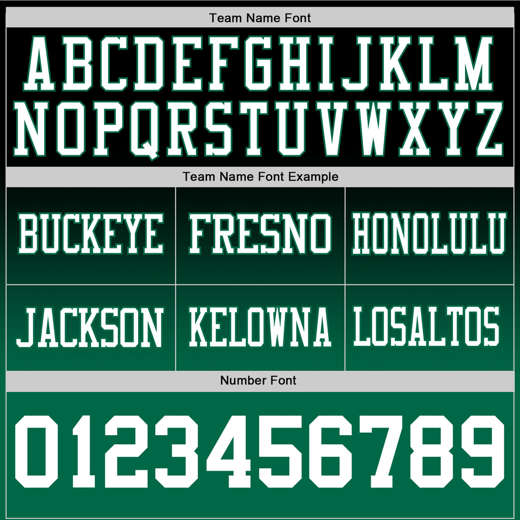 Custom Black White-Kelly Green Authentic Fade Fashion Football Jersey