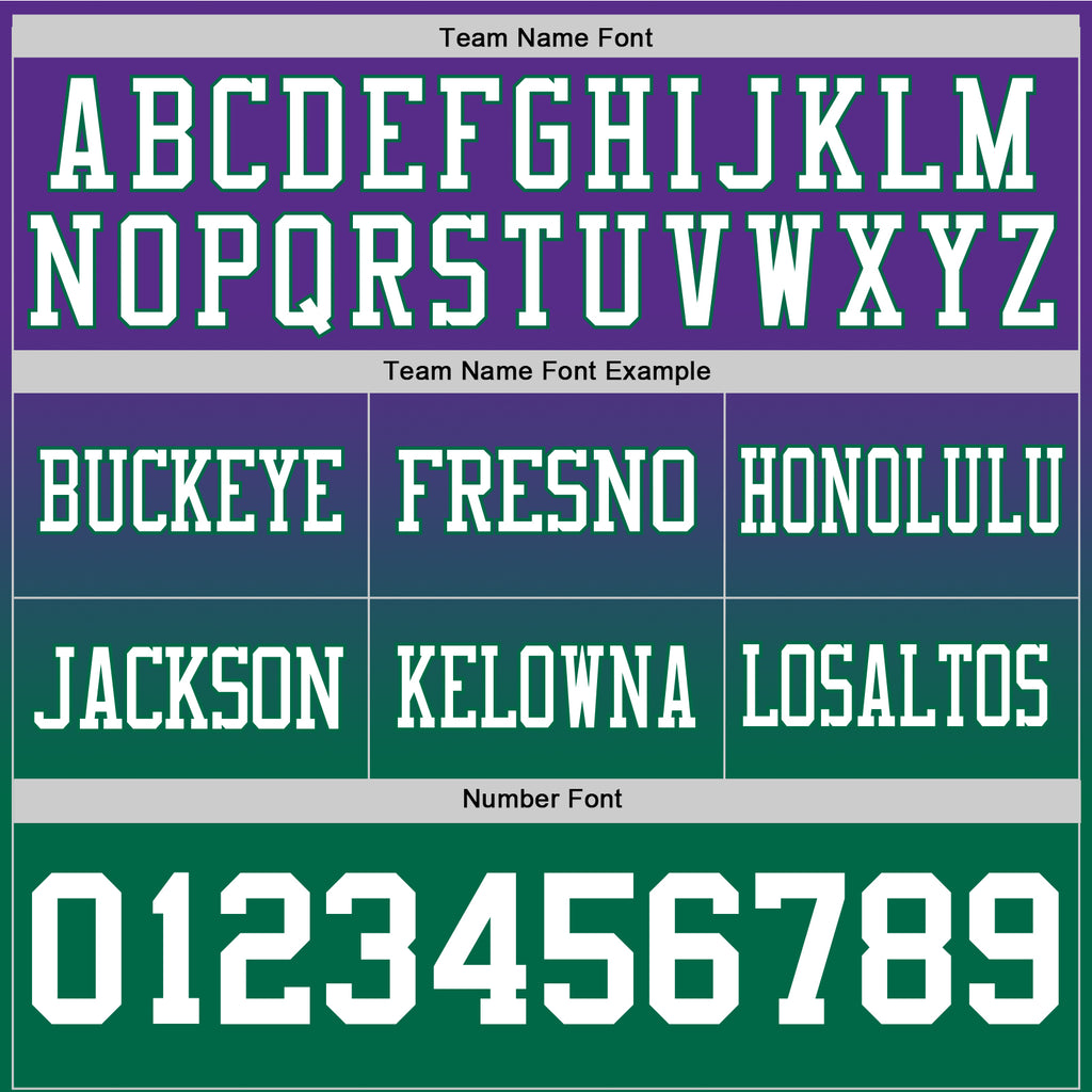Custom Purple White-Kelly Green Authentic Fade Fashion Football Jersey