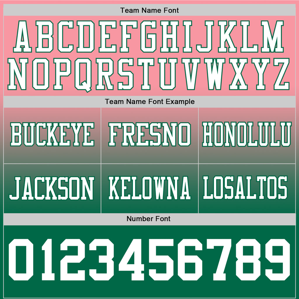Custom Medium Pink White-Kelly Green Authentic Fade Fashion Football Jersey