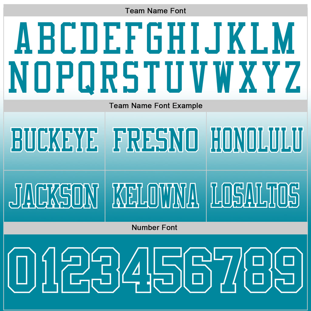 Custom White Teal Authentic Fade Fashion Football Jersey